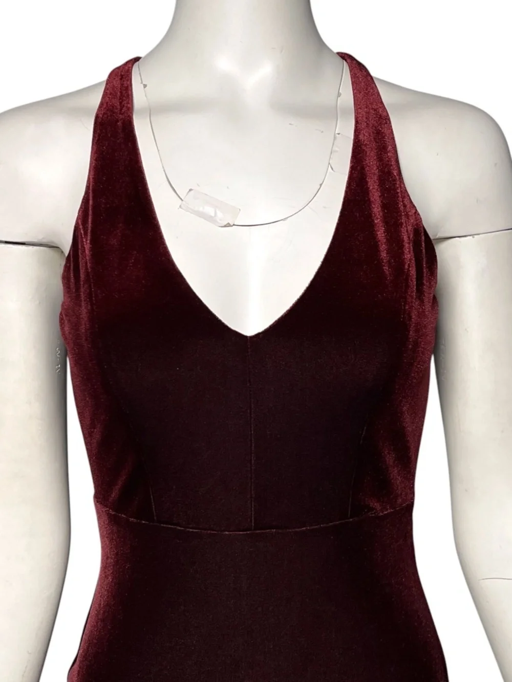 Amanda Uprichard Velvet Mini Dress Small Burgundy Open Back Racer Ruffle Hem